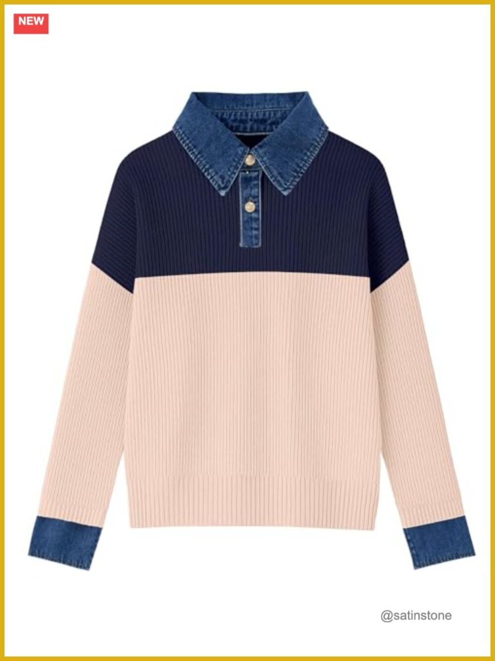 Women's Lapel V-Neck Button Pullover Sweater Long Sleeve Casual Winter